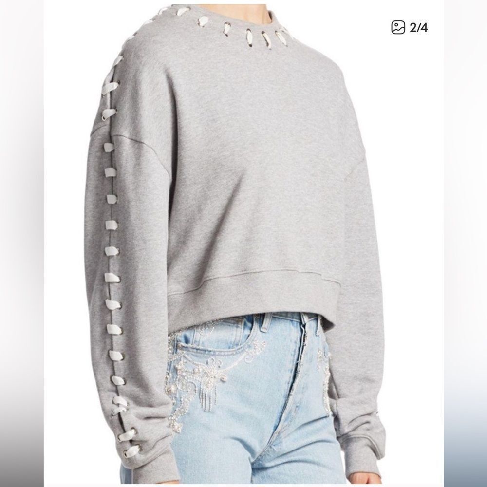 Jonathan Simkhai Whipstitch gray Sweatshirt size XS